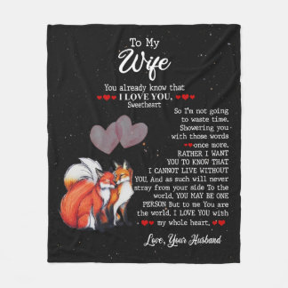 Cobertor De Velo Personalizado Para Minha Esposa Em Aberto