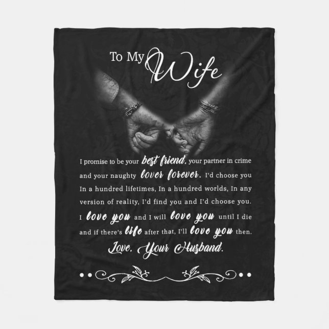 Cobertor De Velo Personalizado Para Minha Esposa Em Aberto (Frente)