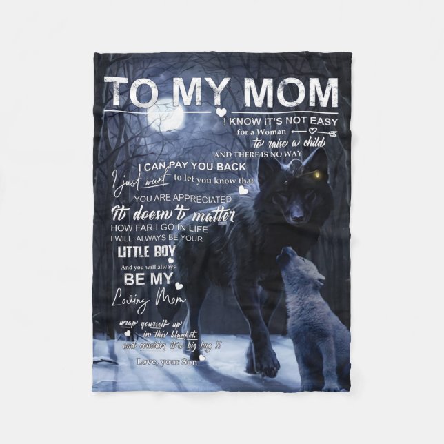 Cobertor De Velo Personalizado Para Minha Mãe Do Filho, (Frente)