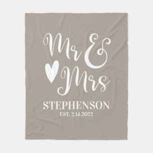 Cobertor De Velo Personalizado Sr. Casais Wedding Fleece Blanket