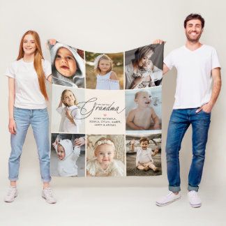 Cobertor De Velo Personalizado Você É Amada Avó 8-Fotos Manuscrito