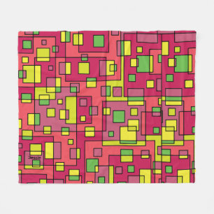 Cobertor De Velo Personalizar Abstrato do Verde limão Rosa Rosa