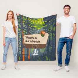Cobertor De Velo Personalizar Aventura de Acampamento Familiar em M