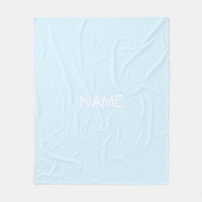 Cobertor De Velo Personalizar com nome, texto mínimo azul-claro (Frente)