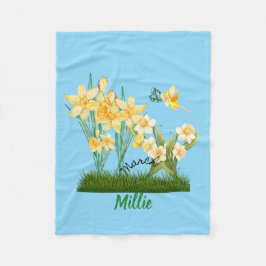 Cobertor De Velo Personalizar Flores e Pedra de Nascimento em Março