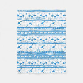 Cobertor De Velo Personalizar guia Labrador Cachorro Padrão Azul