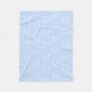 Cobertor De Velo Personalizar letra inicial de monograma azul céu b