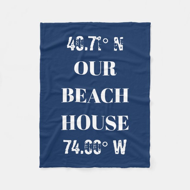 Cobertor De Velo Personalizar nossas coordenadas da Beach House (Frente)