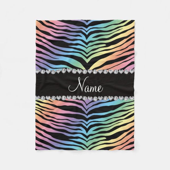 Cobertor De Velo Personalizar o nome das faixas do tigre arco-íris (Frente)