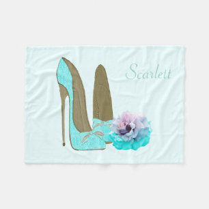 Cobertor De Velo Personalize calçados de turquesa & a cobertura