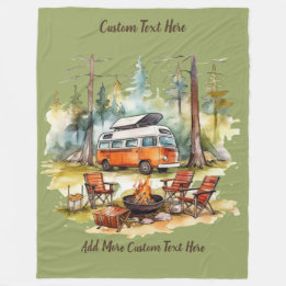 Cobertor De Velo Personalize Camper Van Estacionado Nas Madeiras Ac