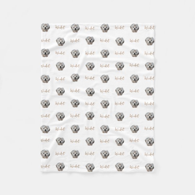 Cobertor De Velo Personalize! Foto E Nome Do Pet WHITE (Frente)