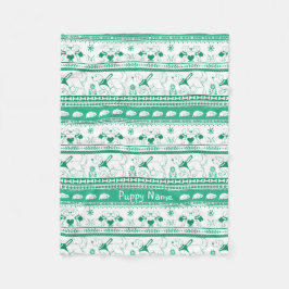 Cobertor De Velo Personalize o guia do Ouro, o padrão verde de árvo