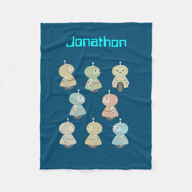 Cobertor De Velo Personalize-o - ilustração de robô bonito (Frente)