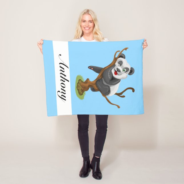 Cobertor De Velo Personalize Seu Próprio Panda De Bebê Bonito (In Situ)