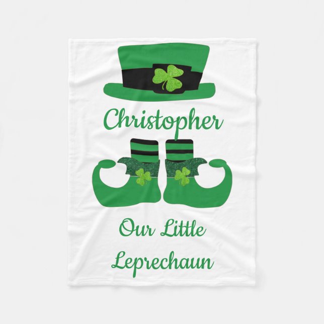Cobertor De Velo Personalize St. Patrick's Irlandês Verde Leprechau (Frente)