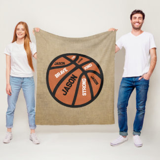 Cobertor De Velo Personalized Basketball Blanket Add Your Name