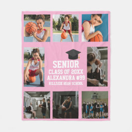 Cobertor De Velo Personalized Basketball Girls Senior Graduation