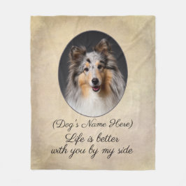 Cobertor De Velo Personalized Blue Merle Sheltie Love Fleece Blanke