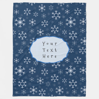 Cobertor De Velo Personalized Blue Snowflake Winter