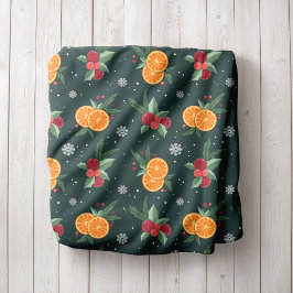 Cobertor De Velo Personalized Christmas Blanket With Oranges