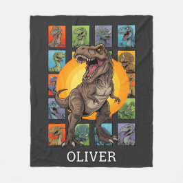 Cobertor De Velo Personalized Dinosaur Blanket with Name