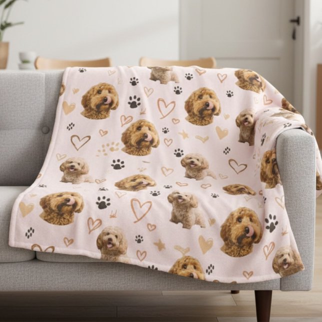 Cobertor De Velo Personalized Dog Photo Valentine Blanket – Custom  (Criador carregado)