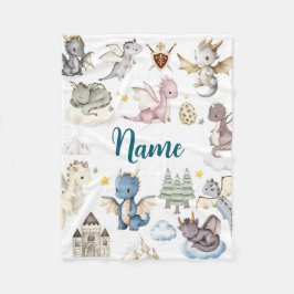 Cobertor De Velo Personalized Dragon Baby Blanket with Name