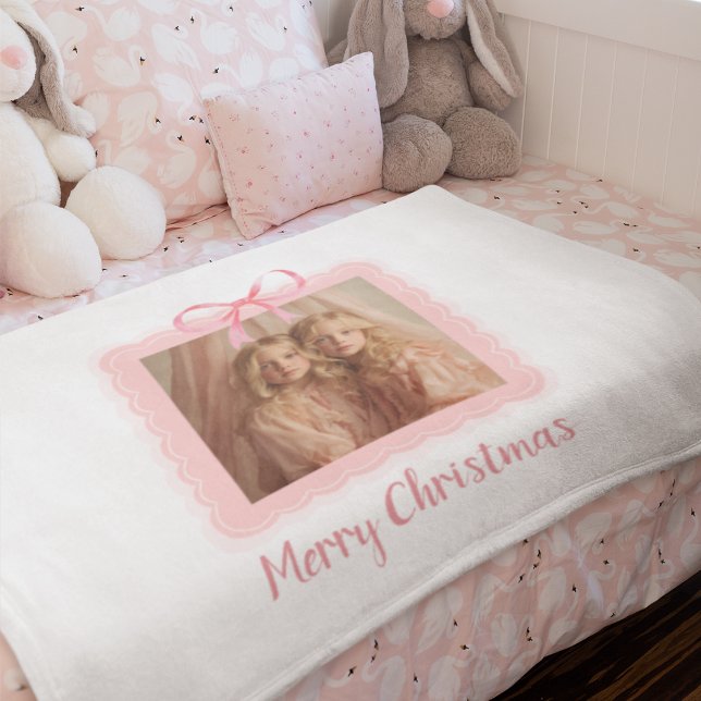 Cobertor De Velo Personalized Family Photo Merry Christmas Blanket (Criador carregado)
