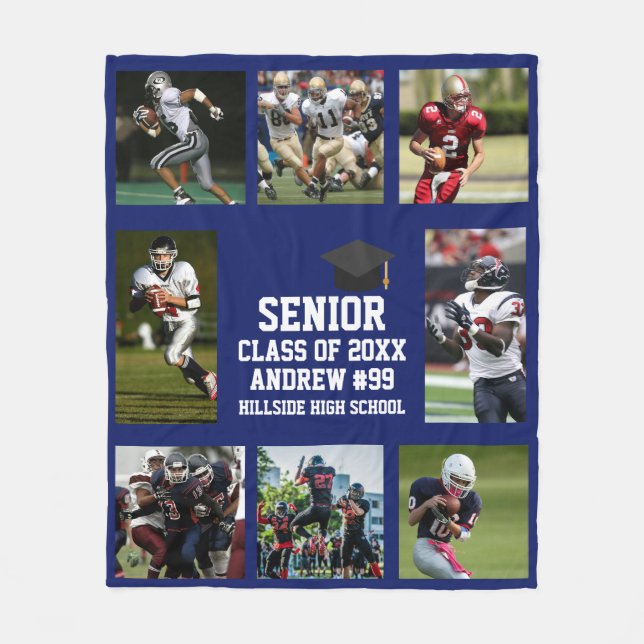 Cobertor De Velo Personalized Football Senior Class Of Graduation (Frente)