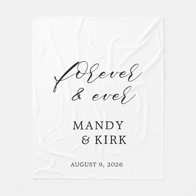 Cobertor De Velo Personalized “Forever" Custom Wedding Gift  (Frente)