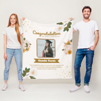Cobertor De Velo personalized graduation fleece blanket