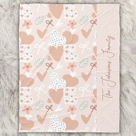 Cobertor De Velo Personalized hand drawn, love, ribbons and hearts 