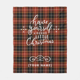 Cobertor De Velo Personalized Holiday Plaid Fleece Blanket