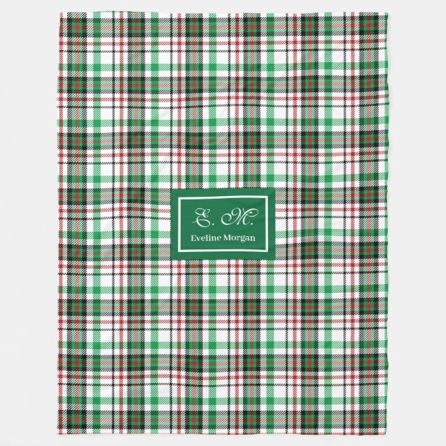 Cobertor De Velo Personalized Holiday Throw Blanket Plaid Keepsake (Frente)