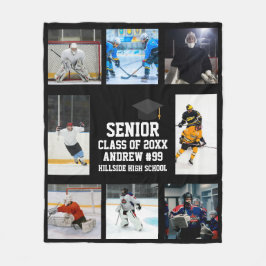 Cobertor De Velo Personalized Ice Hockey Senior Night Graduation