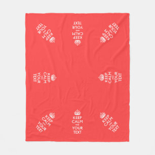 Cobertor De Velo Personalized KEEP CALM and your text on Coral