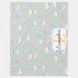 Cobertor De Velo Personalized Magical Book Aesthetic Pattern Blue
