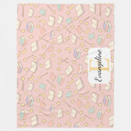 Cobertor De Velo Personalized Magical Book Aesthetic Pattern Pink
