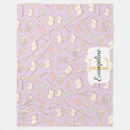 Cobertor De Velo Personalized Magical Book Aesthetic Pattern Purple