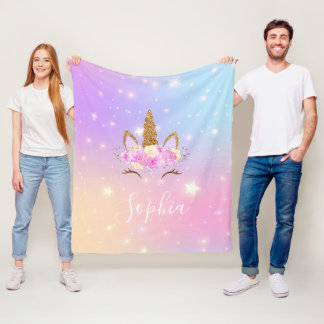 Cobertor De Velo Personalized Magical Unicorn Blanket for Girls