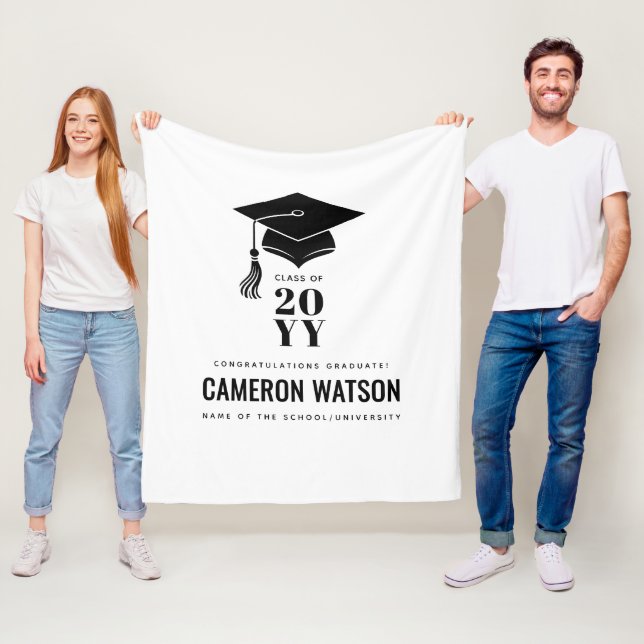 Cobertor De Velo Personalized Modern Hat and Tassel Graduation (In Situ)