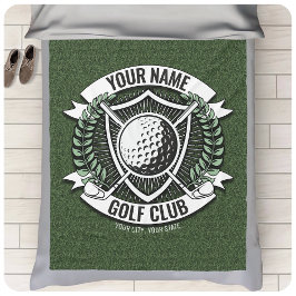 Cobertor De Velo Personalized NAME Golfer Golf Club Turf Clubhouse