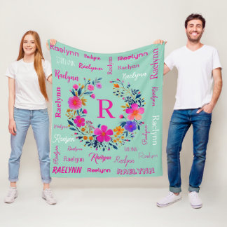 Cobertor De Velo Personalized Name Initial Add Your Name