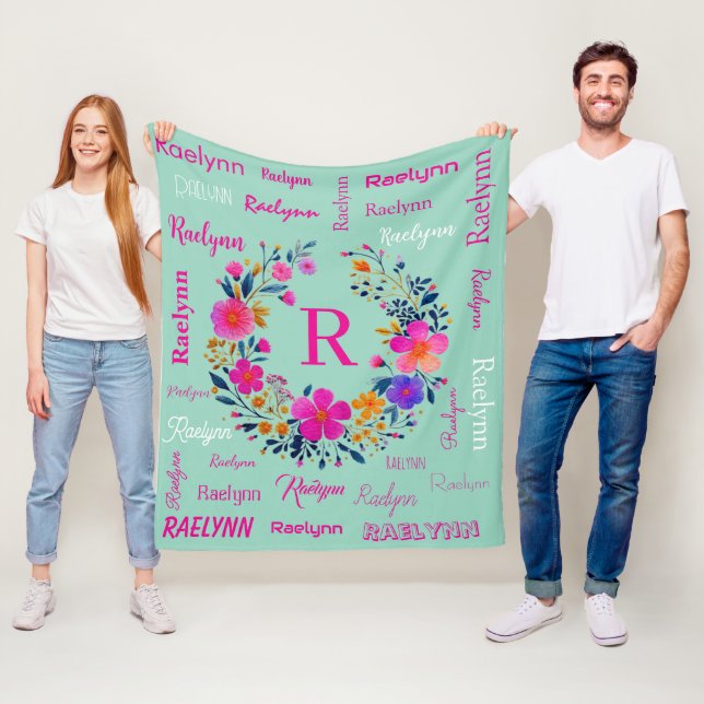 Cobertor De Velo Personalized Name Initial Add Your Name (In Situ)