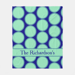 Cobertor De Velo Personalized Navy Mint Polka Dot Pattern Modern