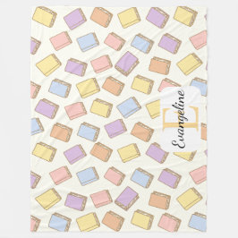 Cobertor De Velo Personalized Pastel Bookish Aesthetic Pattern
