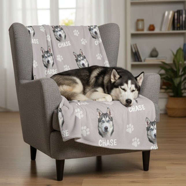 Cobertor De Velo Personalized Pet Photo Name Dog  (Personalized Pet Photo Name Dog Fleece Blanket)