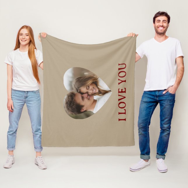 Cobertor De Velo Personalized Photo Valentine's Day Fleece Blanket (In Situ)