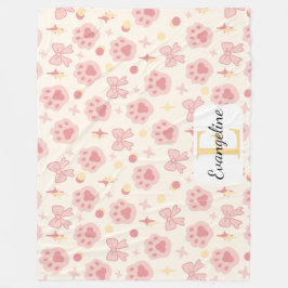 Cobertor De Velo Personalized Pink Bow Aesthetic Pattern Girly Cat